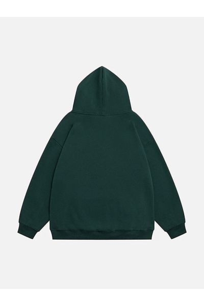 Mad&Calf Unisex Oversize Fleece Hooded Φούτερ - Keep Growing Printed