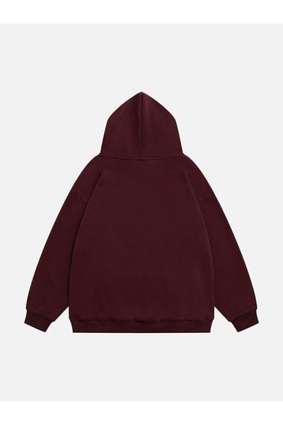Mad&Calf Unisex Oversize Fleece Hooded Φούτερ - Keep Growing Printed