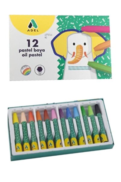 Adel Öğrenci Okul Boyama Seti Adel 12 Renk Pastel Boya Kuru Boya Sulu Boya Ke...