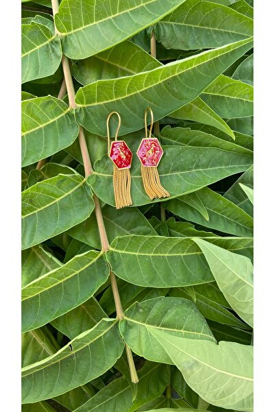 Midyat Artuklu Gümüşçülük Tavus Kuşu Figürlü Gümüş Altın Kaplama Küpe