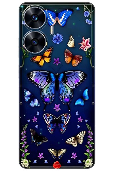 realme C55 (RMX3710) Uyumlu Kılıf Desen Baskılı Silikon Kelebek STK:669 CP-P2...