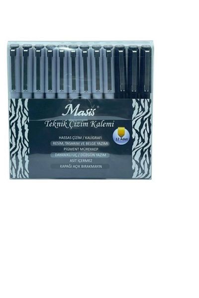 Masis Drawing System Technical Drawing Pen 12 Pieces Full Set Calligraphy, Drawing, Design Set