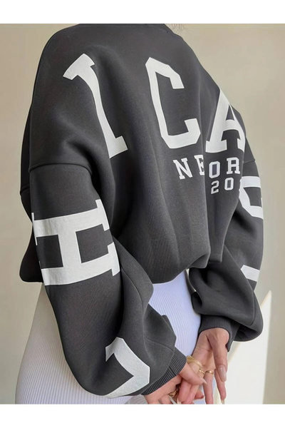 npLStore Unisex Oversize kroj Štampano dukserica sa kapuljačom