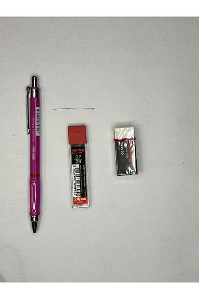 Rotring Visuclick Versatil 3-Piece School Pencil Set - 0.7mm 2B Tip and 0.7mm Eraser Gift