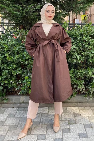 MODAF Balloon Sleeve Waist Trench Coat