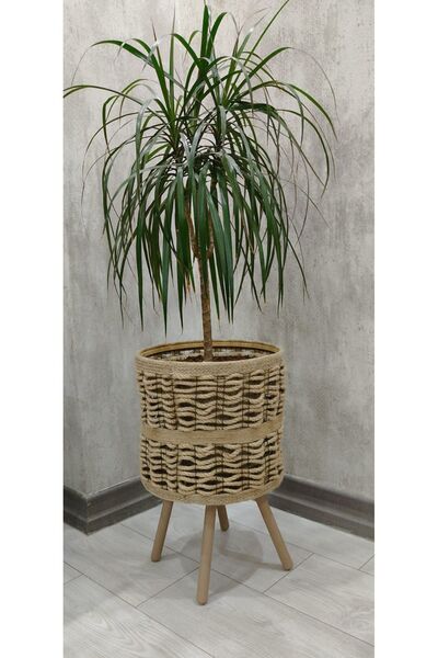 BLACK PEARL Saksı Sepeti Halat Saksı Hasır Saksı Ahşap Saksı