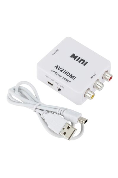 DNR Bilişim Hdmi Output To Rca Input (KIRMIZI-SARI -BEYAZ KABLO)1080p Tos Av Çevirici Dönüştürücü Ps2/tv