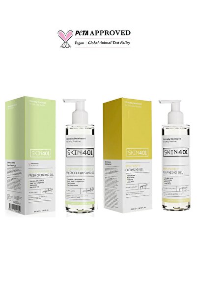 Skin401 Çift Aşamalı Yüz Temizleme Rutini Karma ve Yağlı Cilt Tipleri