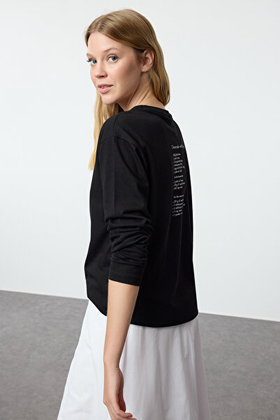 Trendyol Collection Černé 100% silné bavlněné tričko prémiové kvality Oversiz...