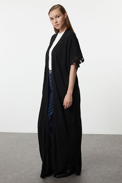 Trendyol Modest Černá pletená čepice - Ferace/kardigan Tctaw25kf00004