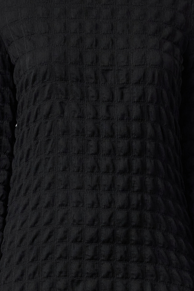 Trendyol Collection Flexibilní černé maxi pletené šaty A-Line – stojáček, pevná textura TWOAW25EL00197