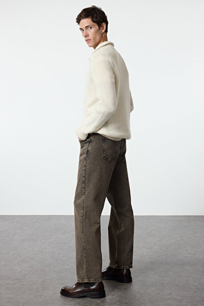 Trendyol Collection Τζιν 90s Baggy Fit Anthracite - Φαρδύ τζιν παντελόνι TMNSS24JE00012