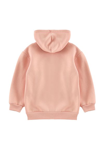 TRENDYOLKIDS Lachsfarbene Mädchen-Strickjacke aus Baumwolle mit Rüschen und Kapuze TKDAW25HI00004