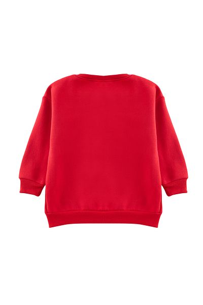 TRENDYOLKIDS Fiú piros pamut alap pulóver - nyakú TKDAW25SW00015