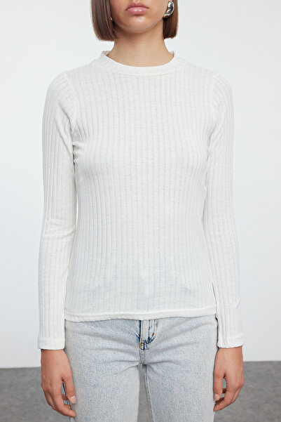 Trendyol Collection Crew nyakú fekete és ekrü kötött blúz - 2 db-os csomag, normál szabású TWOAW25BZ00066