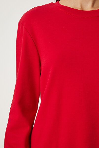 Happiness İstanbul Piros pamut kötött blúz - NJ00155 alapmodell