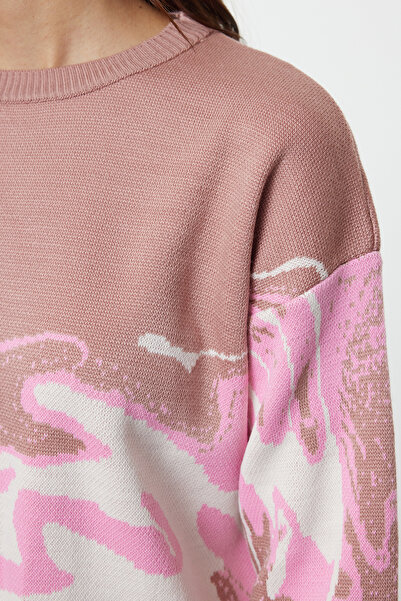 Trendyol Collection Crew Neck Pink Knitwear Sweater - Twoaw24Kz00128