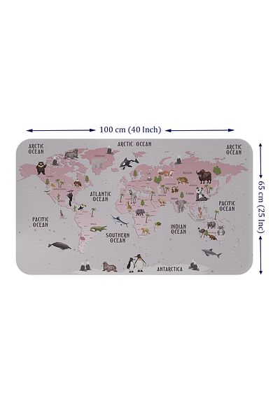 Dropcek eticaret Educational World Map World Atlas Children's and Baby's Room Wall Sticker - 60x105-3798