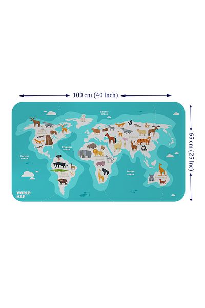 Dropcek eticaret Educational World Map World Atlas Children's and Baby's Room Wall Sticker - 60x105-3785