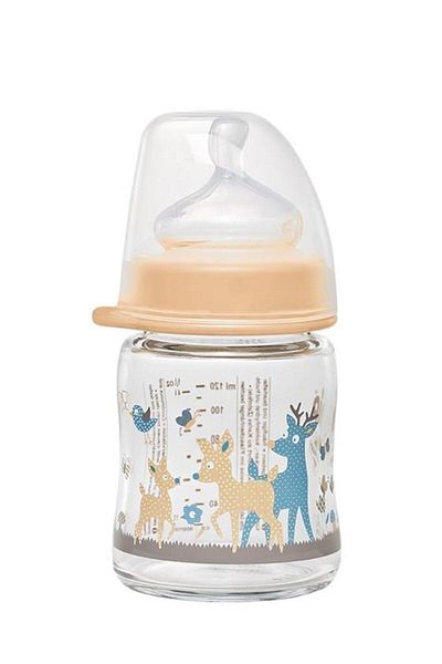 Nip Brand: Wide Neck Bottle 120 Ml Anticolic Glass Baby Bottle Girl, Yellow Category: Baby Bottle