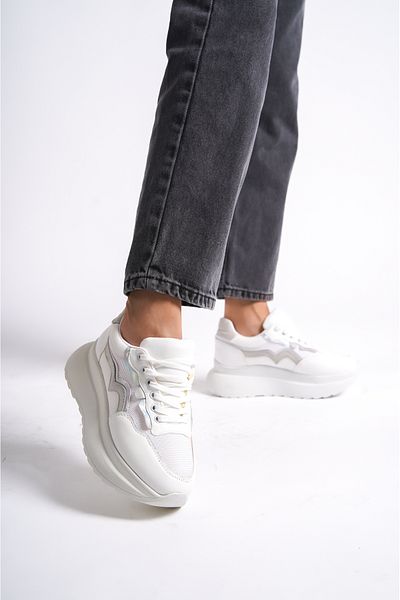 Mubiano 317-b Pantofi și pantofi sport albi pentru femei