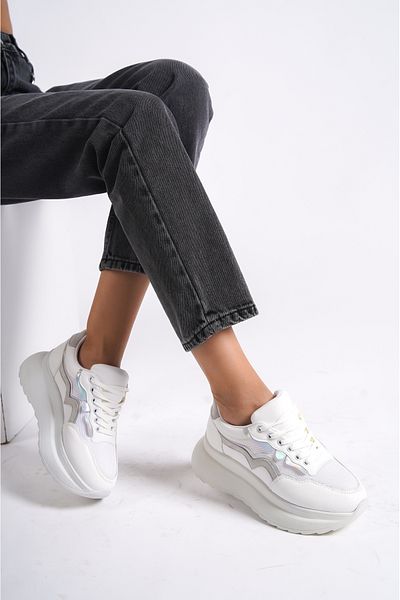 Mubiano 317-b Pantofi și pantofi sport albi pentru femei