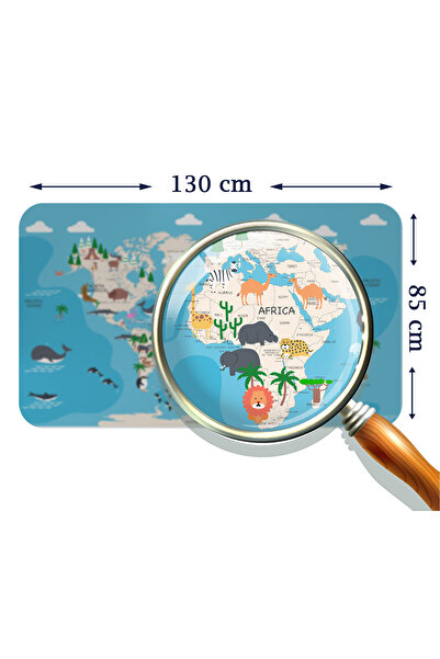 Dropcek eticaret Educational World Map World Atlas Children's and Baby's Room Wall Sticker-85x130-3802