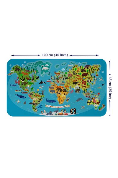 Dropcek eticaret Educational World Map World Atlas Children's and Baby's Room Wall Sticker - 60x105-3788