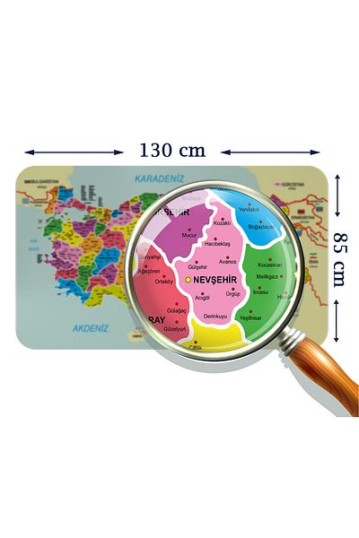 Dropcek eticaret WorlD anD Turkey Map - ChilDren's Room Wall Sticker 85x130-3885