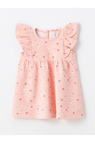 LC Waikiki Crew Neck Sleeveless Floral Print Dress for Baby Girl