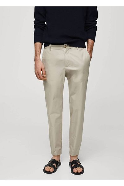 MANGO Man 100% Cotton Slim Fit Trousers