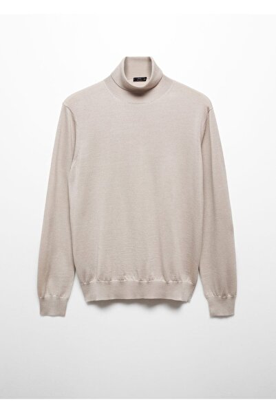 MANGO Man Πουλόβερ με λαιμόκοψη από 100% μαλλί merino