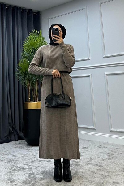 Şule Giyim Φόρεμα πλεκτό βιζόν κοτλέ