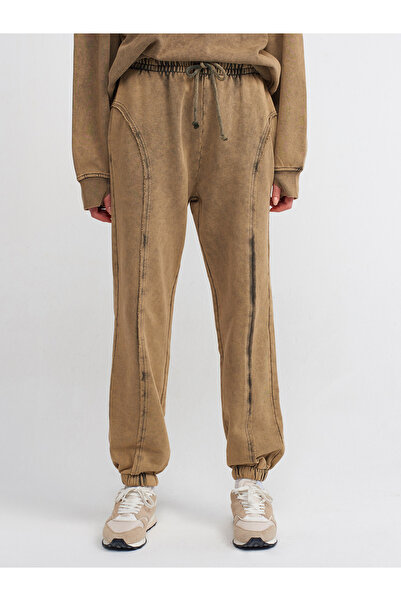 Dilvin 70472 Wash Effect Jogger-Beige