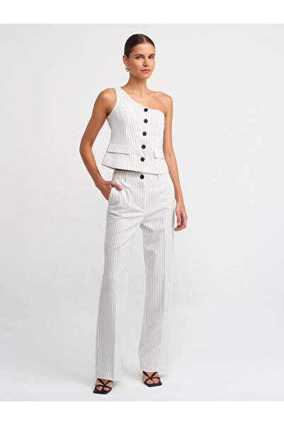 Dilvin 60538 Vestă asimetrică-albă