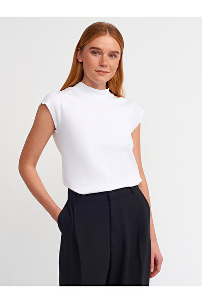 Dilvin 30581 Cotton T-shirt-White