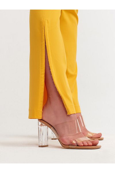 Dilvin 70339 Pantaloni cu detalii Agraf-portocaliu