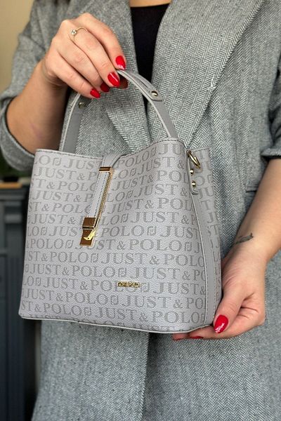 GALB LEATHER Дамски чанти през рамо Just Polo от новия сезон – ослепителни с хармонията на стил и качество! 1108-2055-СИВО
