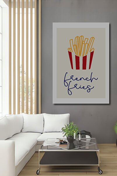 Teona Ahşap Dekoratif Ahşap Dikdörtgen Tablo Patates Kızartması Çerçeve Görün...