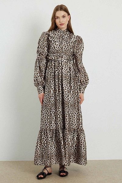 Hooopstore Φόρεμα Ameliya Leopard με στάμπα σατέν
