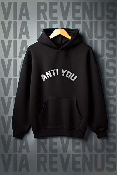 Vordevia AntiYou Printed - Τσέπη καγκουρό με 3 κλωστές, μπλουζάκι με κουκούλα