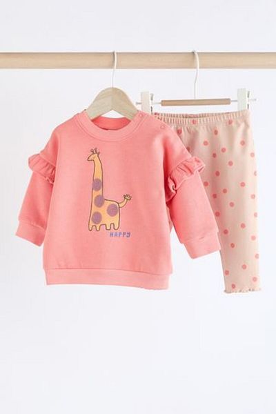 Next Baby Cotton Baby Sweat Top and Leggings Set