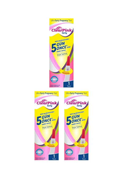 Clear Pink Pink Early Gebelik Testi - Erken Gebelik Testi 3 Adet