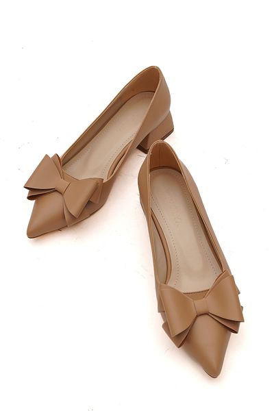 DİVOLYA Παπούτσια με τακούνι Renata Nude Bow (4cm).