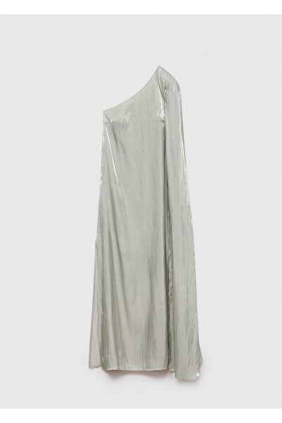 MANGO Woman Asymetrické saténové šaty