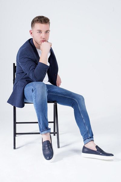 CZ London Marineblau - Herren-Loafer aus echtem Leder, lässige Sneaker, Sportschuhe