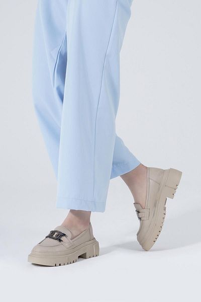 CZ London Genuine Leather Women's Moccasin Thick Soled Shoes with Accessories