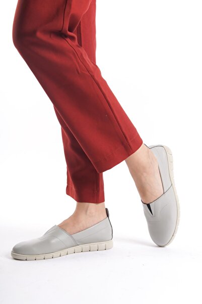 CZ London Kadın Hakiki Deri Önü Lastik Detaylı Rahat Esnek Taban Günlük Ayakkabı