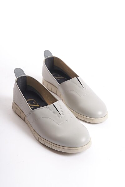 CZ London Kadın Hakiki Deri Önü Lastik Detaylı Rahat Esnek Taban Günlük Ayakkabı