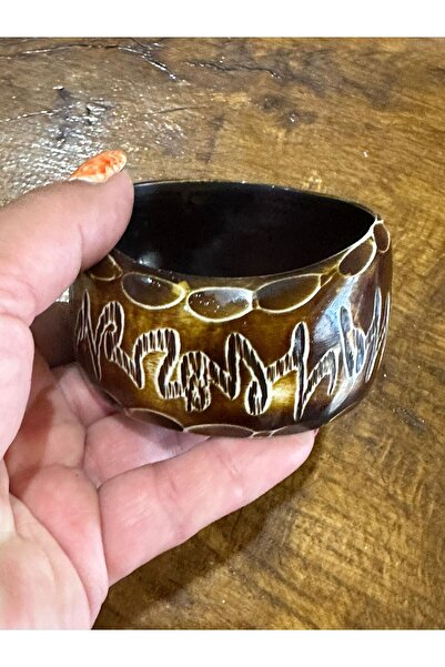 Gönülden Tasarım OYMA İŞLEME KEMİK HİNT TASARIMI KADIN BİLEZİK ÇAP 7 CM